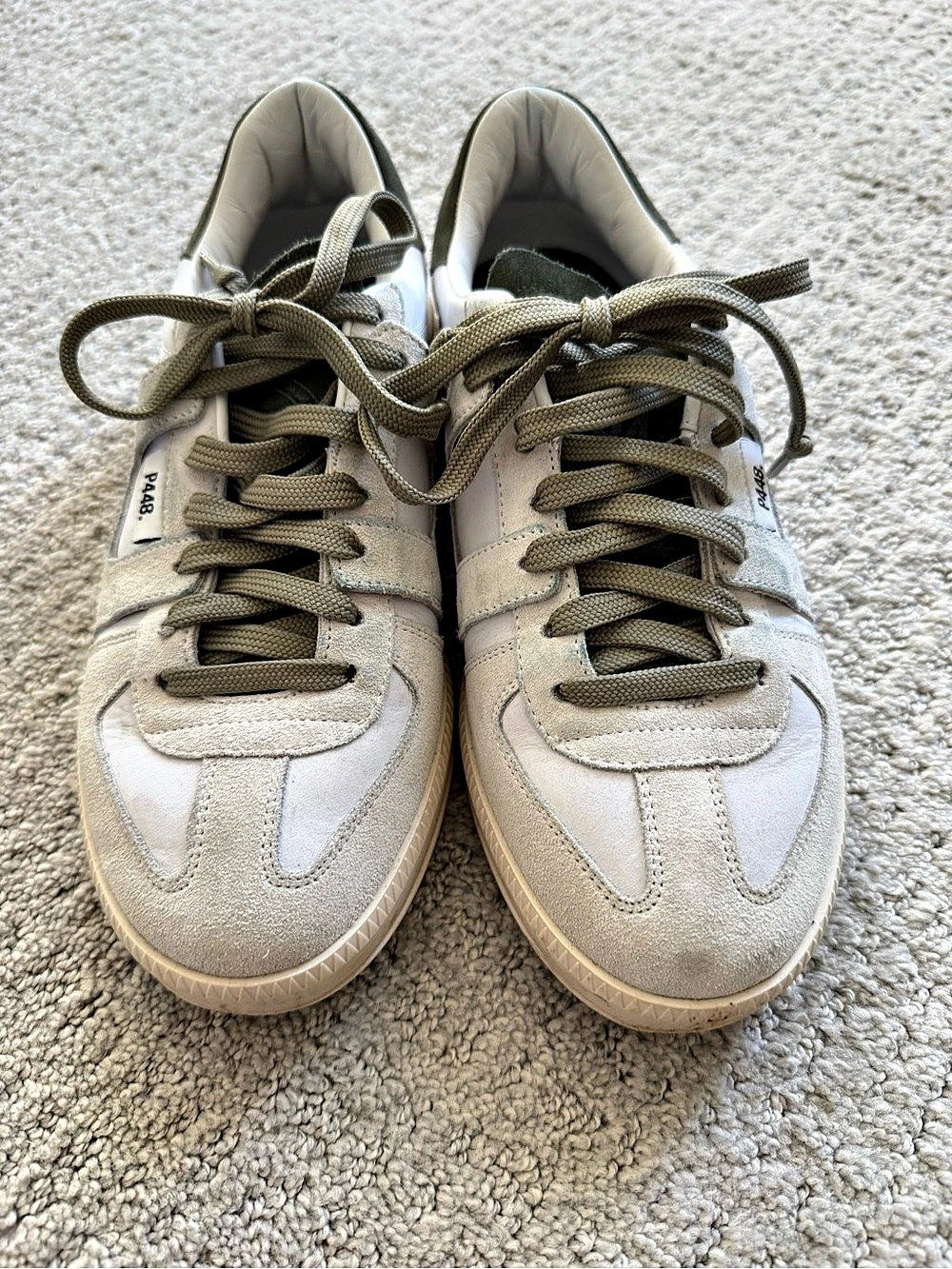 P448 Vert White - Olive Women's Beige & White Sneakers